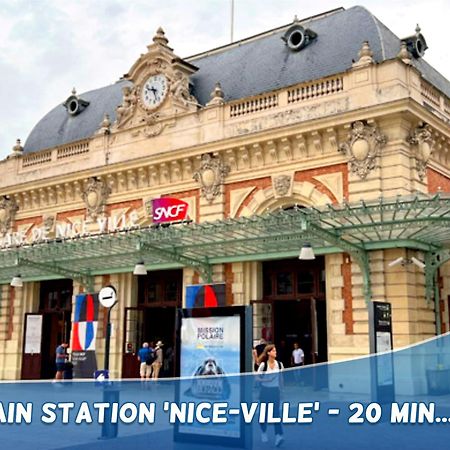 1 Min To The Beach Apartment - Kitchen - Tramway - Air Conditioner - Wifi - Promenade Des Anglais นีซ ภายนอก รูปภาพ