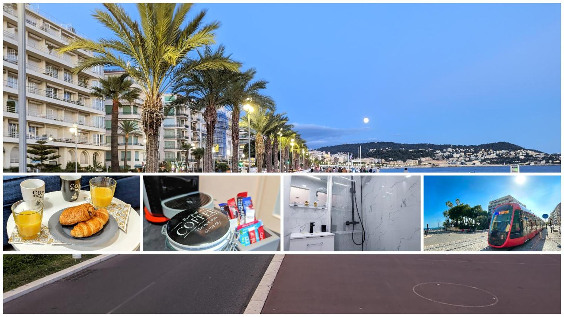 1 Min To The Beach Apartment - Kitchen - Tramway - Air Conditioner - Wifi - Promenade Des Anglais นีซ ภายนอก รูปภาพ